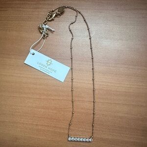 NEW Loren Hope Paige Bar Necklace Cubic Zirconia - Gold